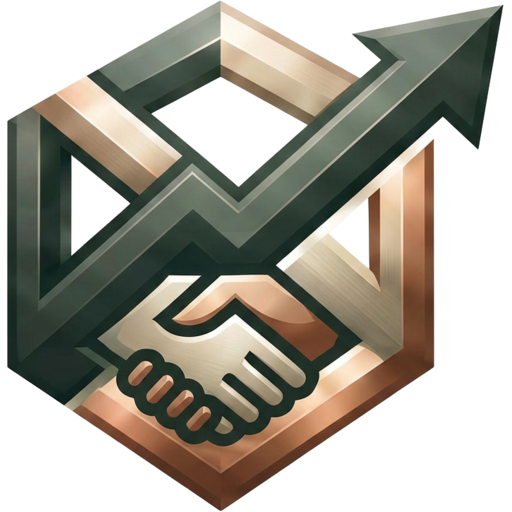 Xodus Vault emblem: a handshake inside a hexagon with a rising arrow